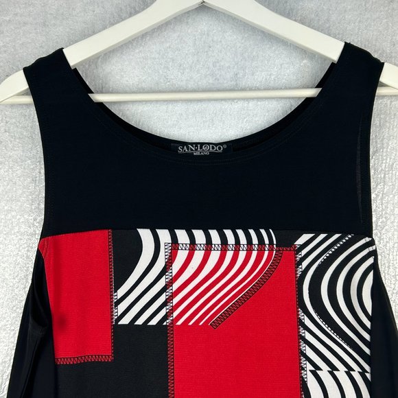 San Lodo Milano Dress Women Large Maxi Geometric Lightweight Scoop Neck Pullover - Picture 7 of 14